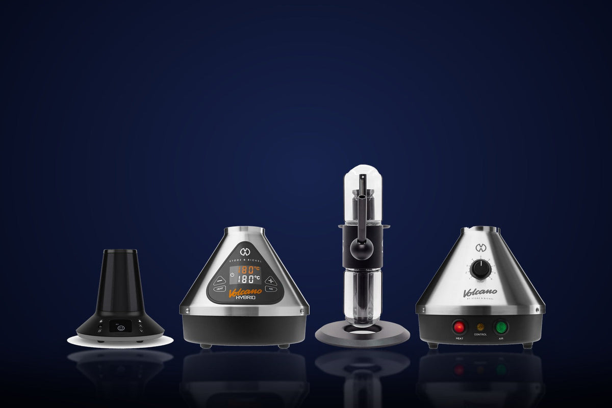 Stationäre Vaporizer zum Mieten: Volcano Hybrid und Volcano Classic mit aufgeklapptem Transportkoffer