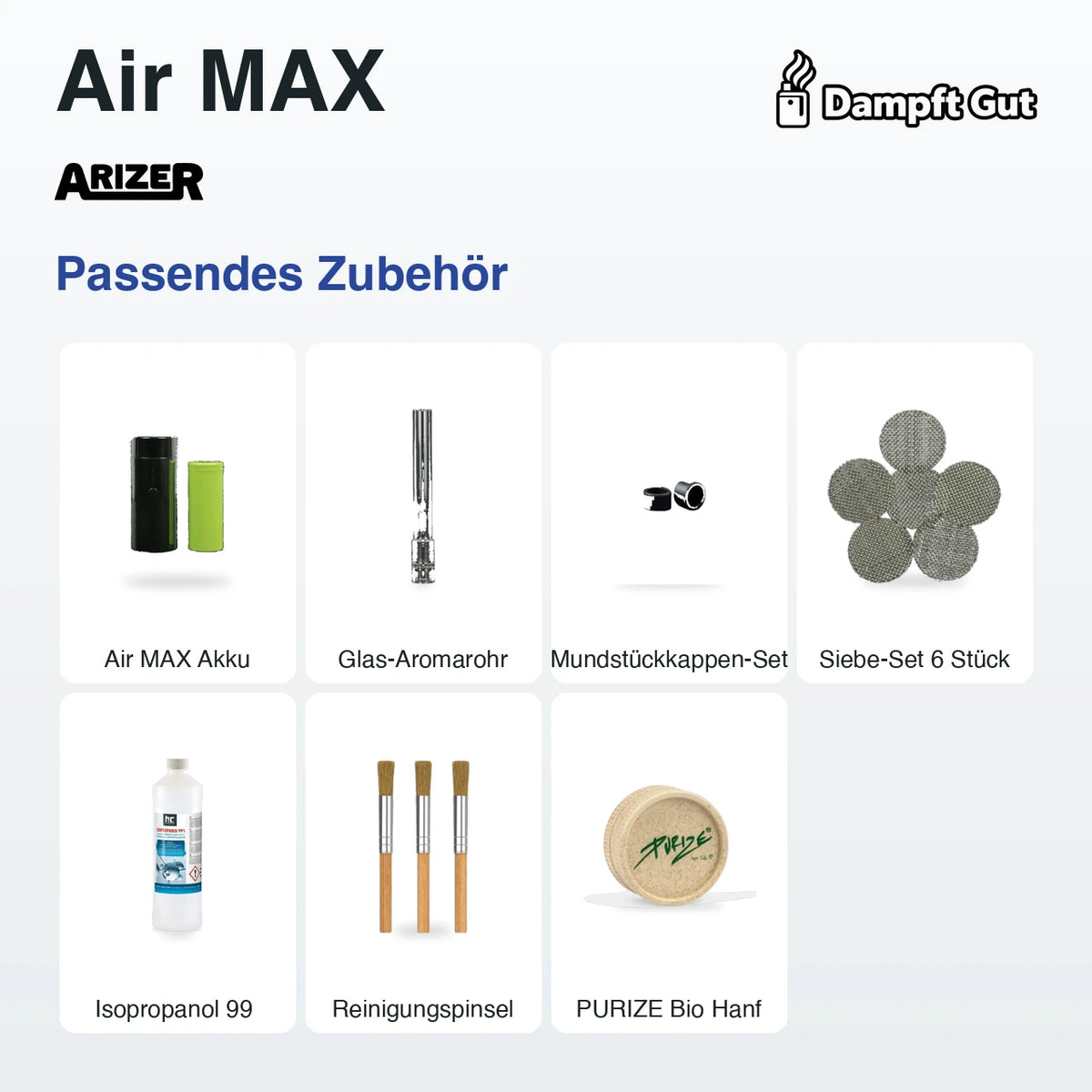 Passendes Zubehör für den Arizer Arizer Air MAX Vaporizer