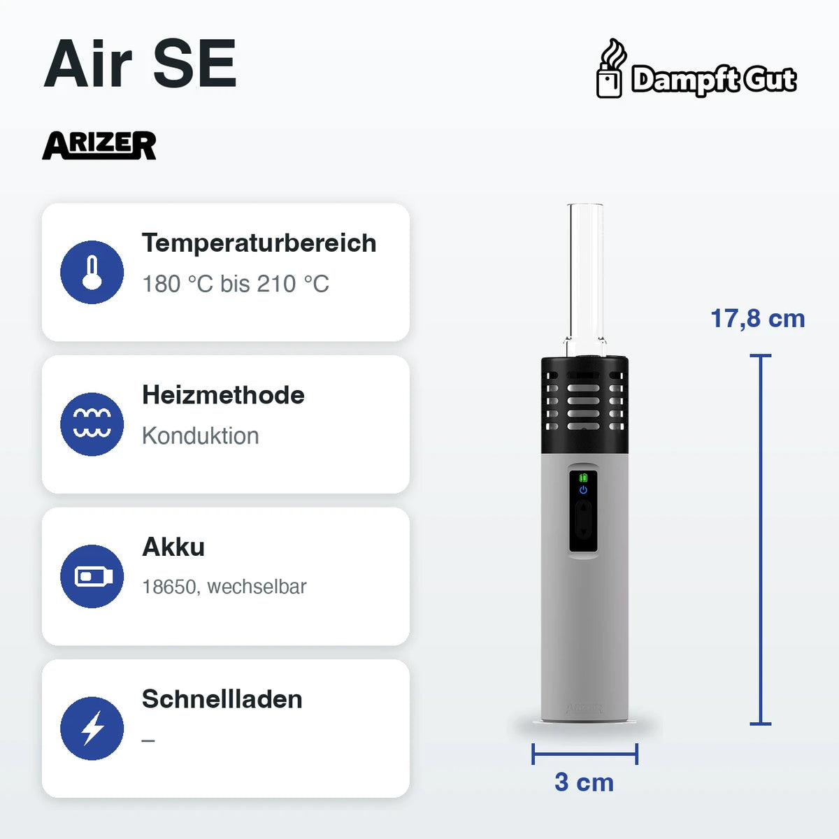 Arizer Arizer Air SE Vaporizer – technische Daten auf einen Blick