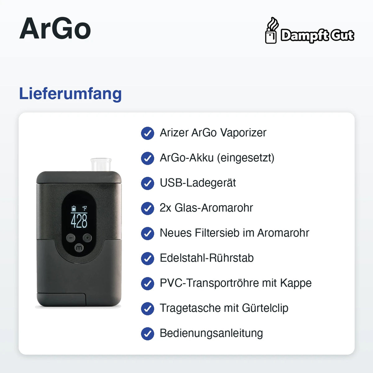 ArGo Vaporizer – Lieferumfang