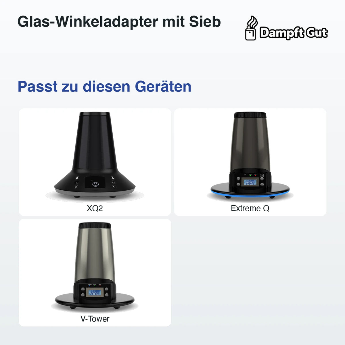 Glas-Winkeladapter mit Sieb – passt zu diesen Vaporizern