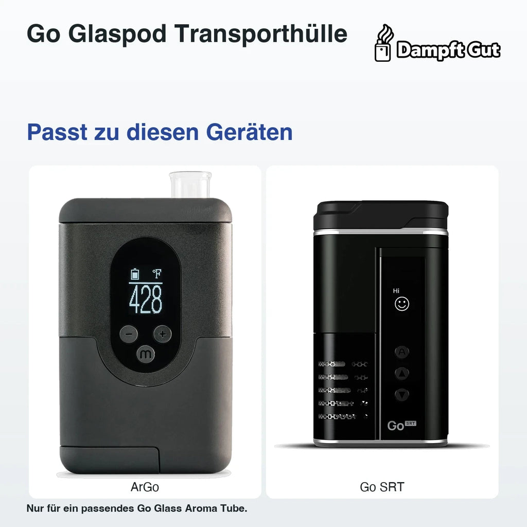 Go Glaspod Transporthülle – passende Geräte: ArGo, Go SRT; Nur für ein passendes Go Glass Aroma Tube.