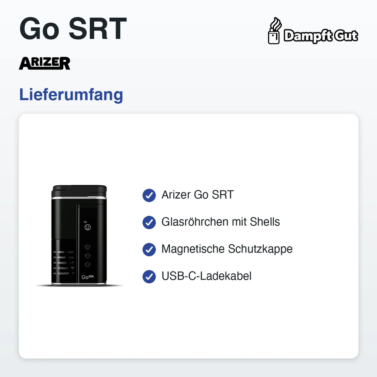 Arizer Arizer Go SRT Vaporizer – Lieferumfang