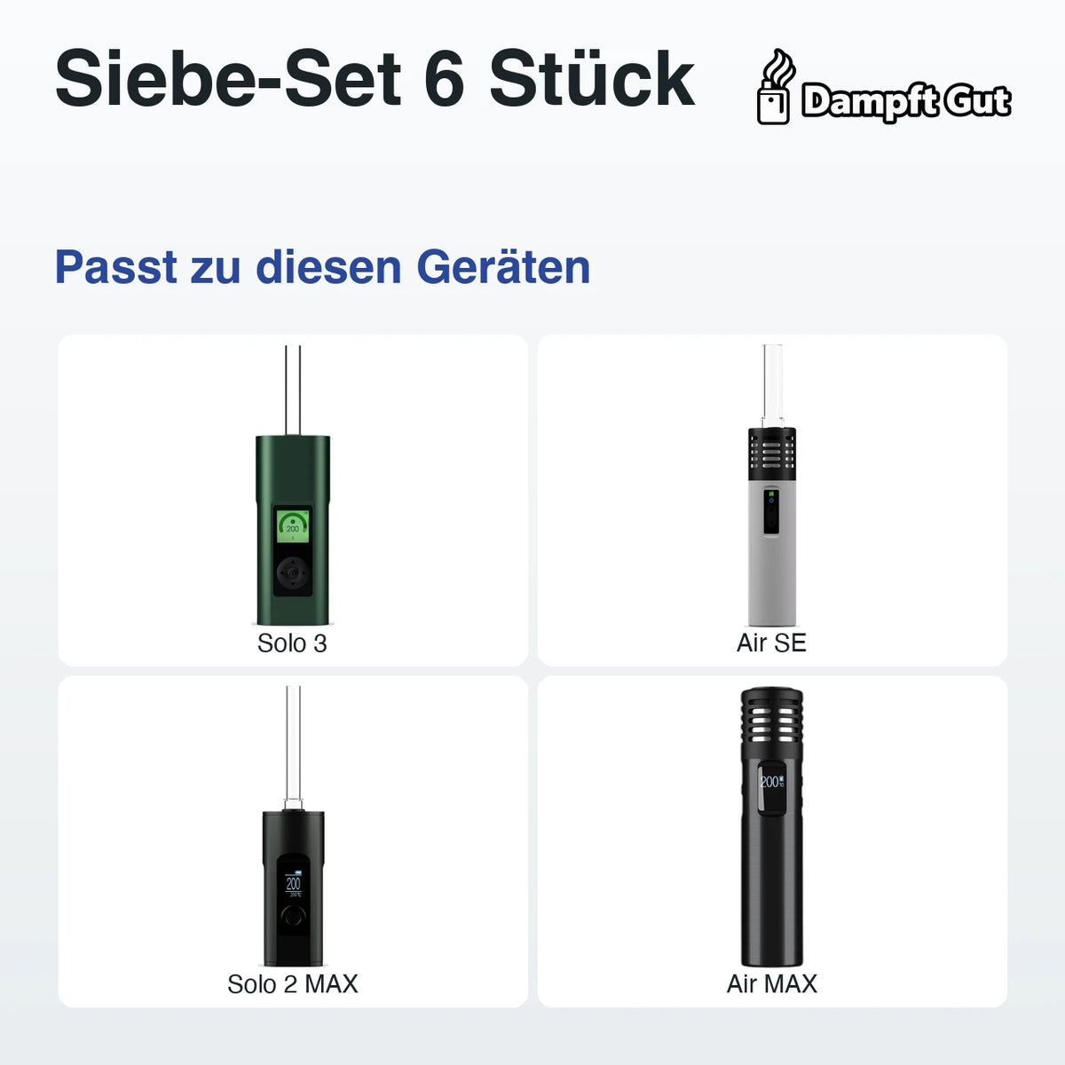 Siebe-Set 6 Stück – passt zu diesen Vaporizern