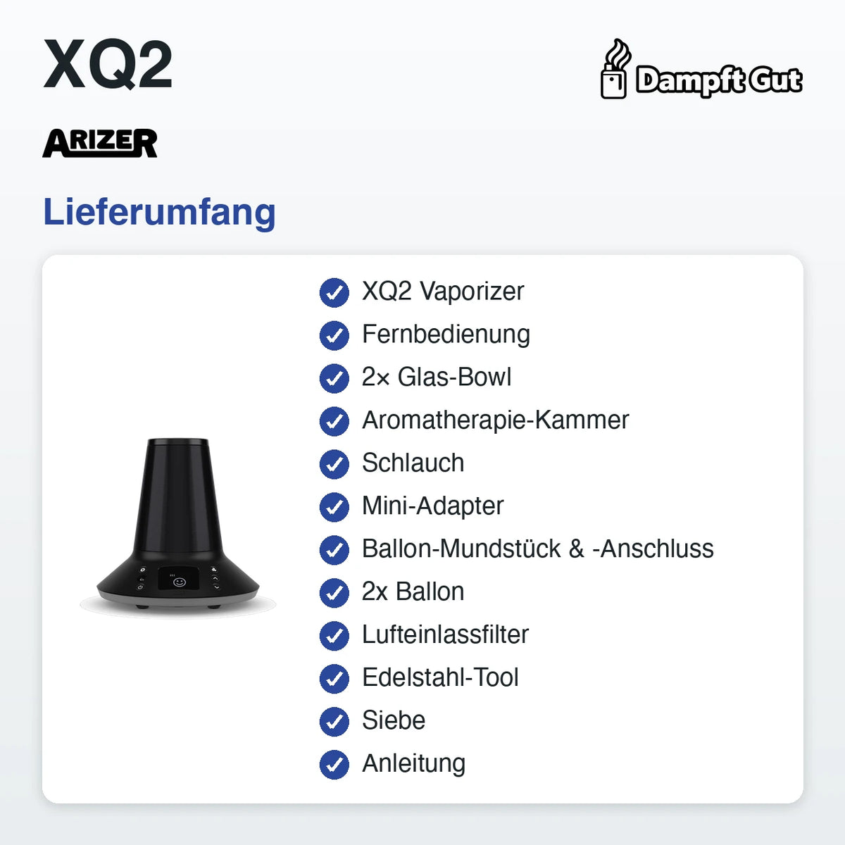Arizer XQ2 Vaporizer – Lieferumfang