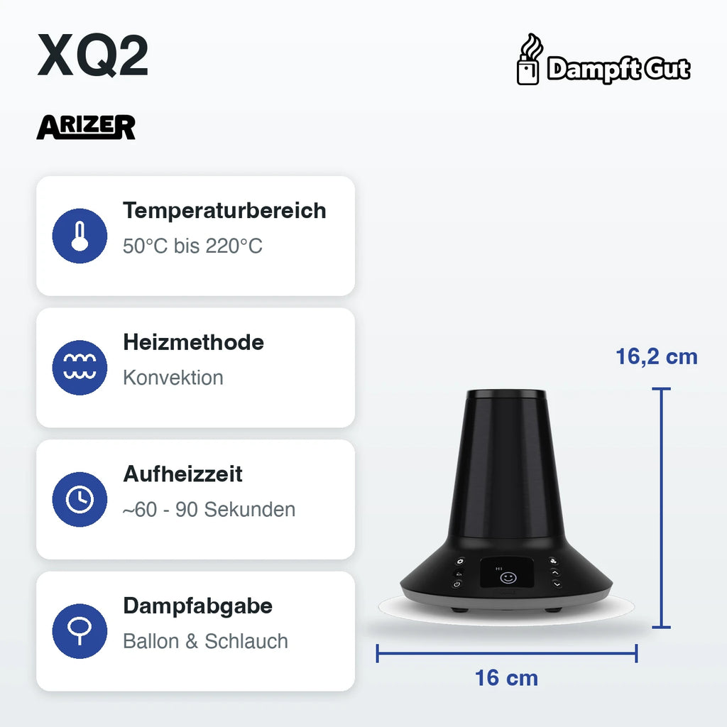 Arizer XQ2 Vaporizer – technische Daten auf einen Blick
