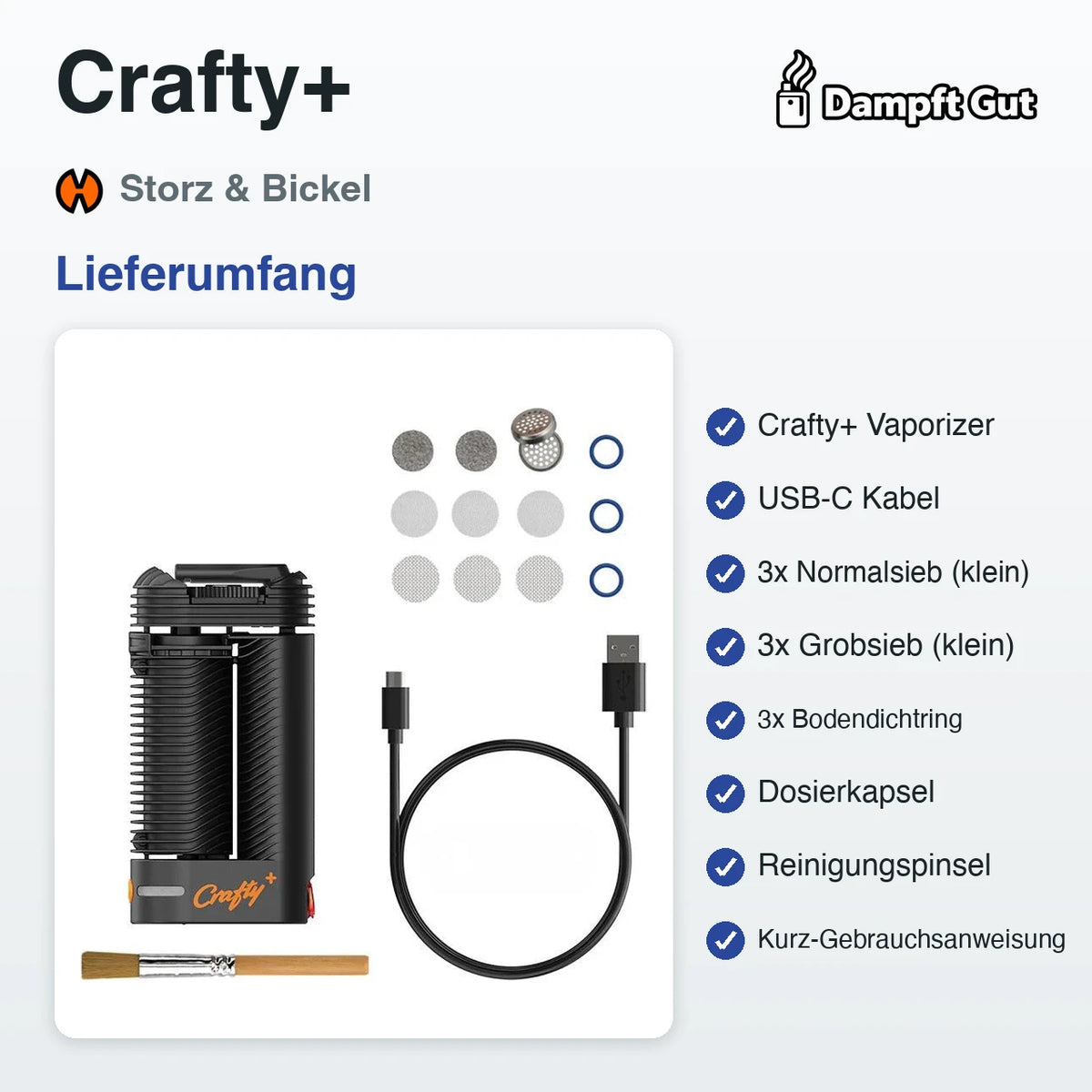 Storz & Bickel Crafty+ Vaporizer – Lieferumfang