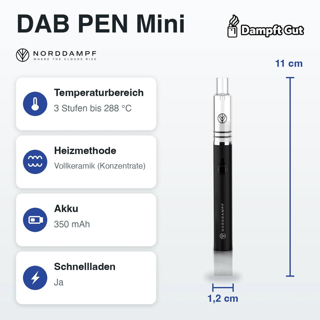 Norddampf DAB PEN Mini Vaporizer – technische Daten auf einen Blick