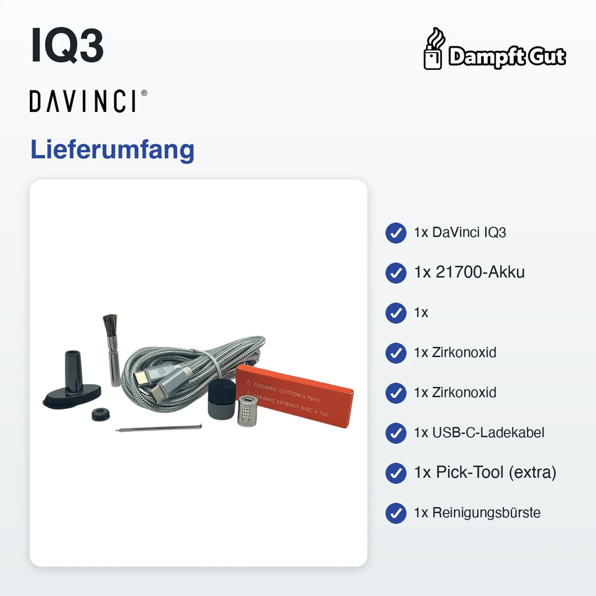 DaVinci DaVinci IQ3 Vaporizer – Lieferumfang