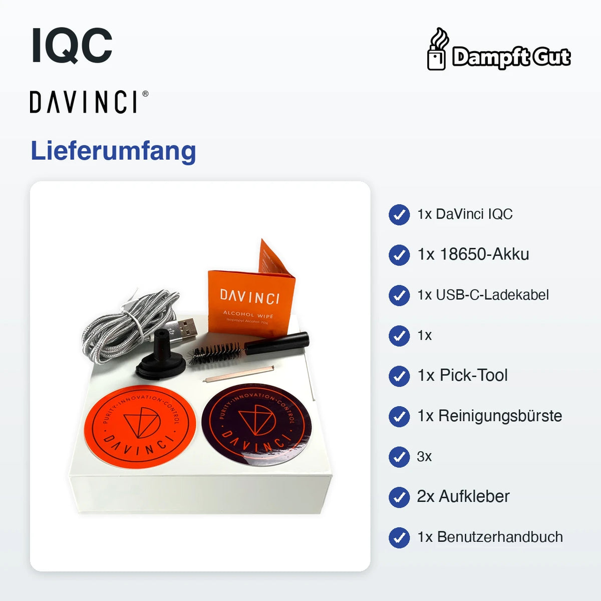 DaVinci DaVinci IQC Vaporizer – Lieferumfang