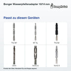 Bonger Wasserpfeifenadapter 10/14 mm – passende Geräte: The M7, M7 XL, The B2, Omni, VonG (i), VonG X; Ersetzt den Stiel; Standard-Tip und Kappe separat.