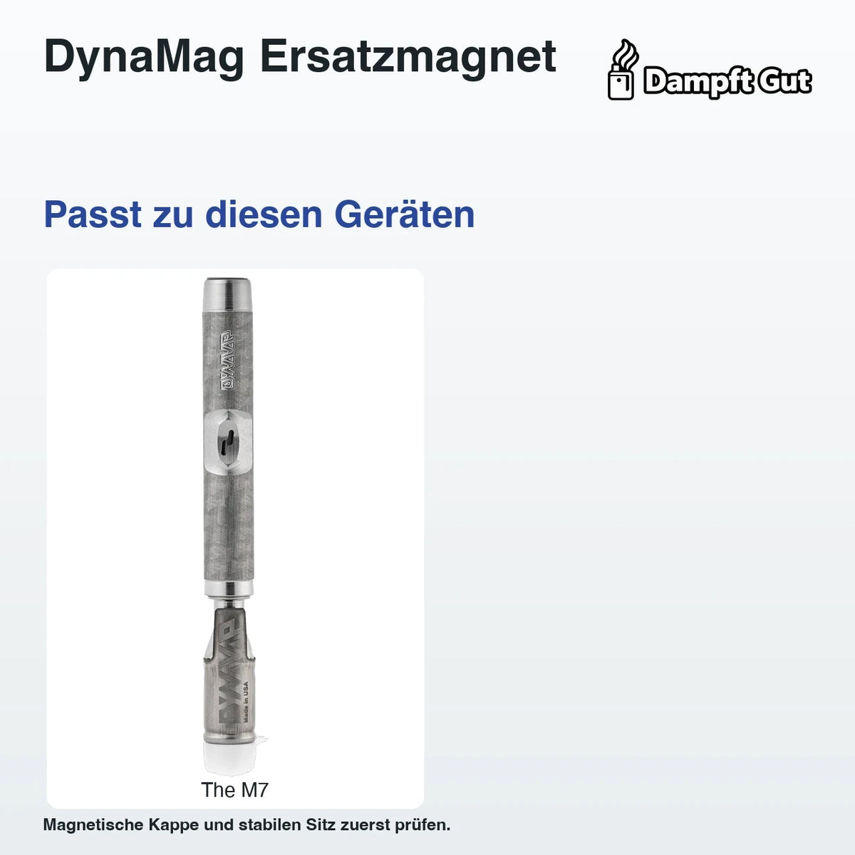 DynaMag Ersatzmagnet – passende Geräte: The M7; Magnetische Kappe und stabilen Sitz zuerst prüfen.