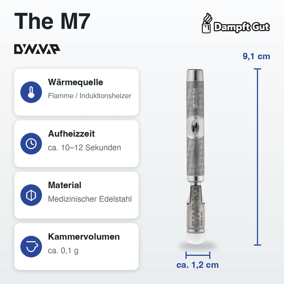 DynaVap DynaVap The M7 Vaporizer – technische Daten auf einen Blick