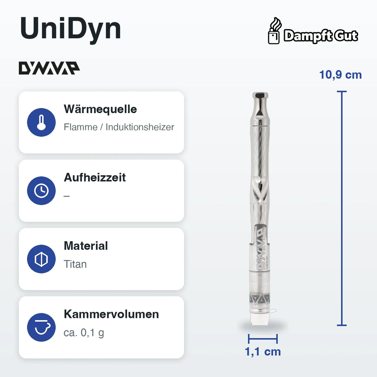 DynaVap DynaVap UniDyn Vaporizer – technische Daten auf einen Blick