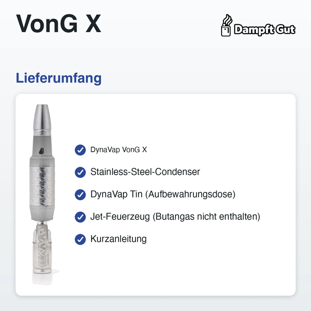VonG X Vaporizer – Lieferumfang