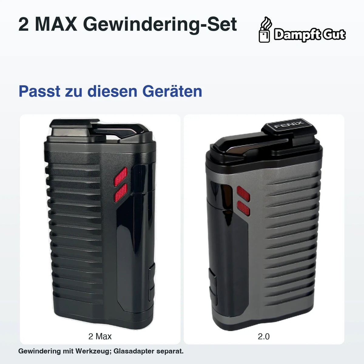 2 MAX Gewindering mit Öffnungswerkzeug – passende Geräte: FENiX 2 Max, 2.0; Gewindering mit Werkzeug; Glasadapter separat.