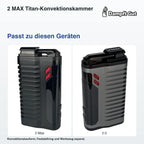 2 MAX Titan-Konvektionskammer – passende Geräte: FENiX 2 Max, 2.0; Konvektionsbauform; Feststellring und Werkzeug separat.