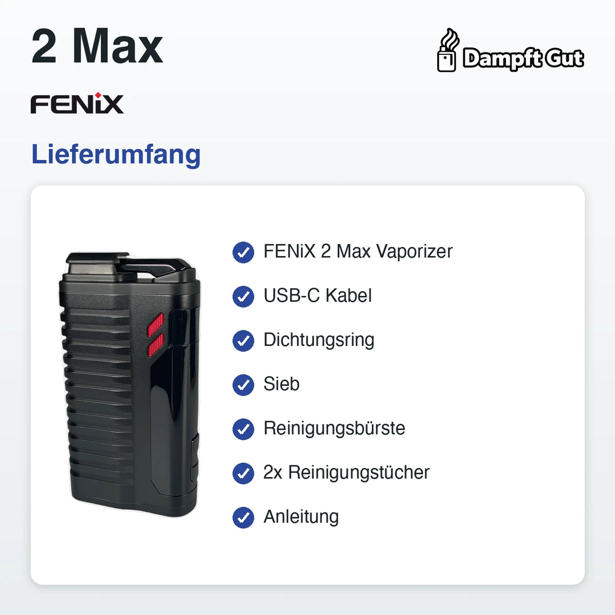 FENiX FENiX 2 Max Vaporizer – Lieferumfang