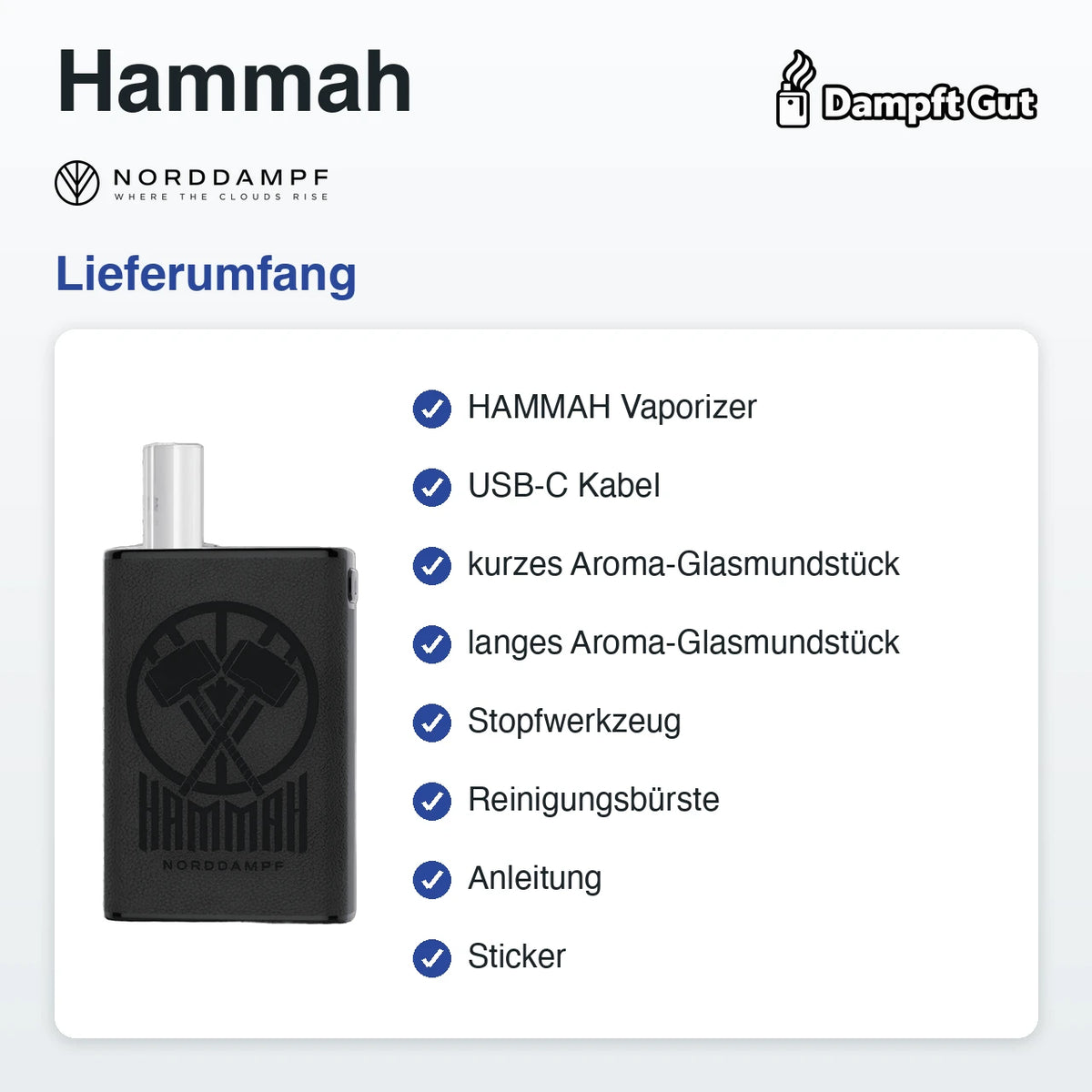 Norddampf Hammah Vaporizer – Lieferumfang