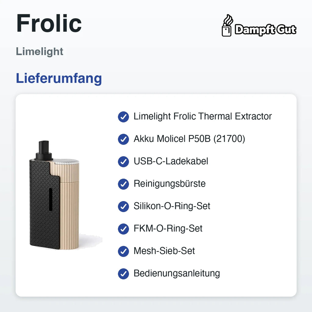 Limelight Limelight Frolic Vaporizer – Lieferumfang