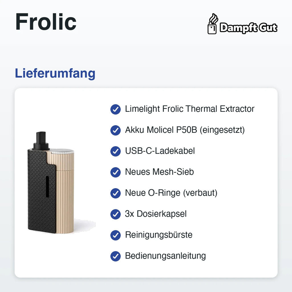 Frolic Vaporizer – Lieferumfang
