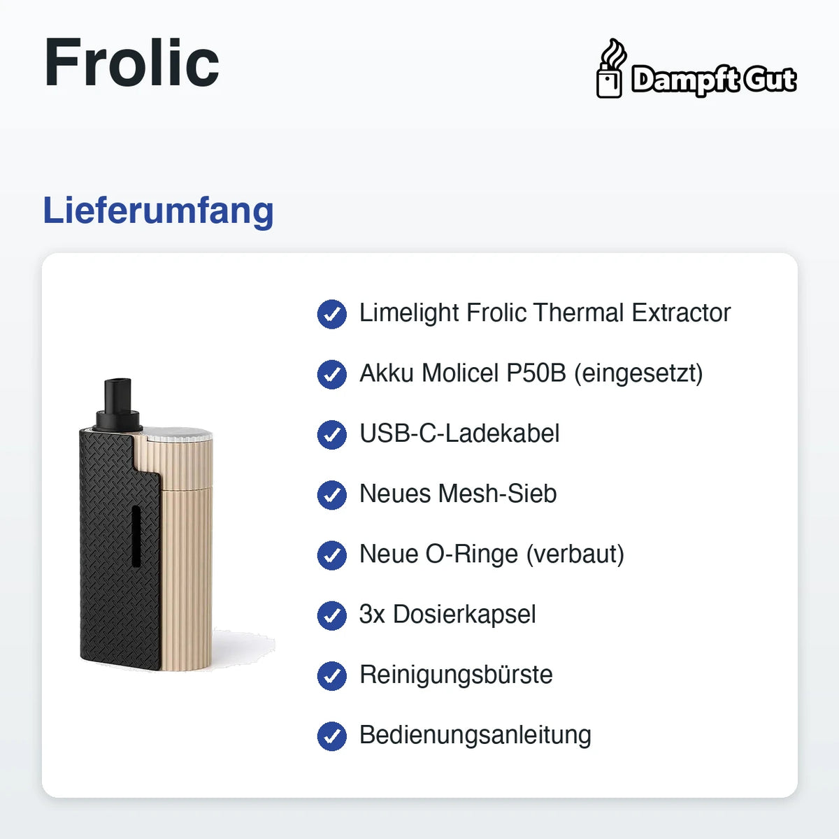 Frolic Vaporizer – Lieferumfang