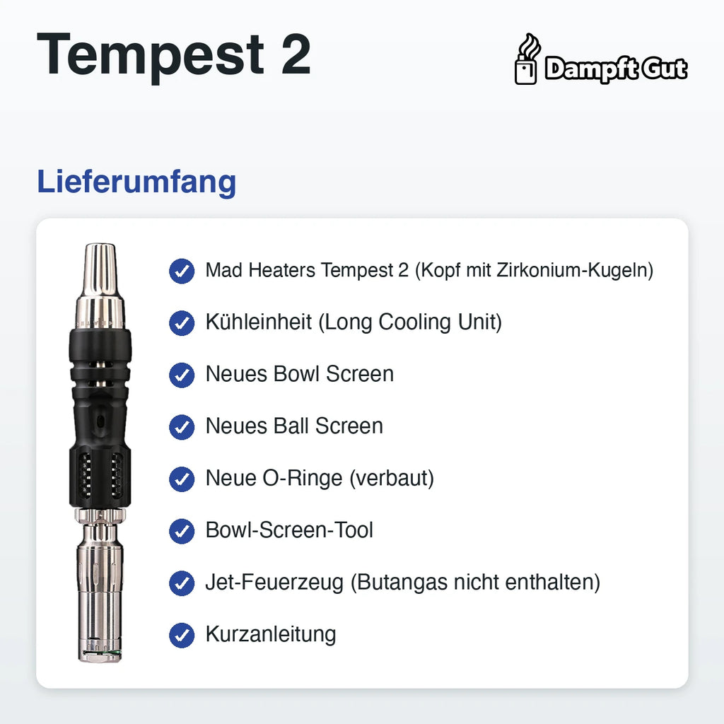 Tempest 2 Vaporizer – Lieferumfang