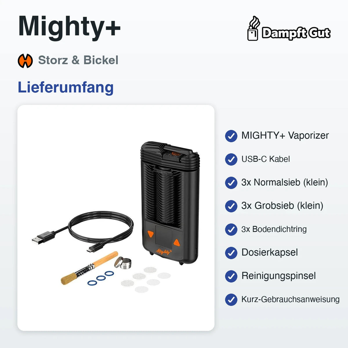 Storz & Bickel Mighty+ Vaporizer – Lieferumfang