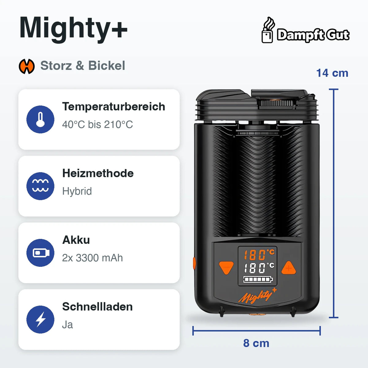 Storz & Bickel Mighty+ Vaporizer – technische Daten auf einen Blick