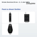 Norddampf Grinder Aluminium 63 mm – 2-, 3- oder 4-teilig – passt zu diesen Vaporizern