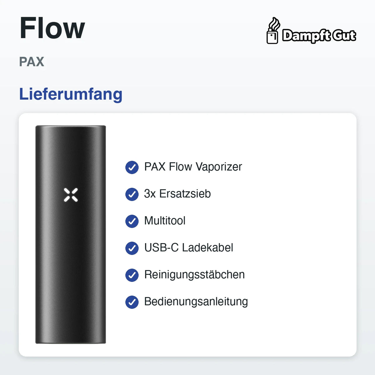 PAX PAX Flow Vaporizer – Lieferumfang