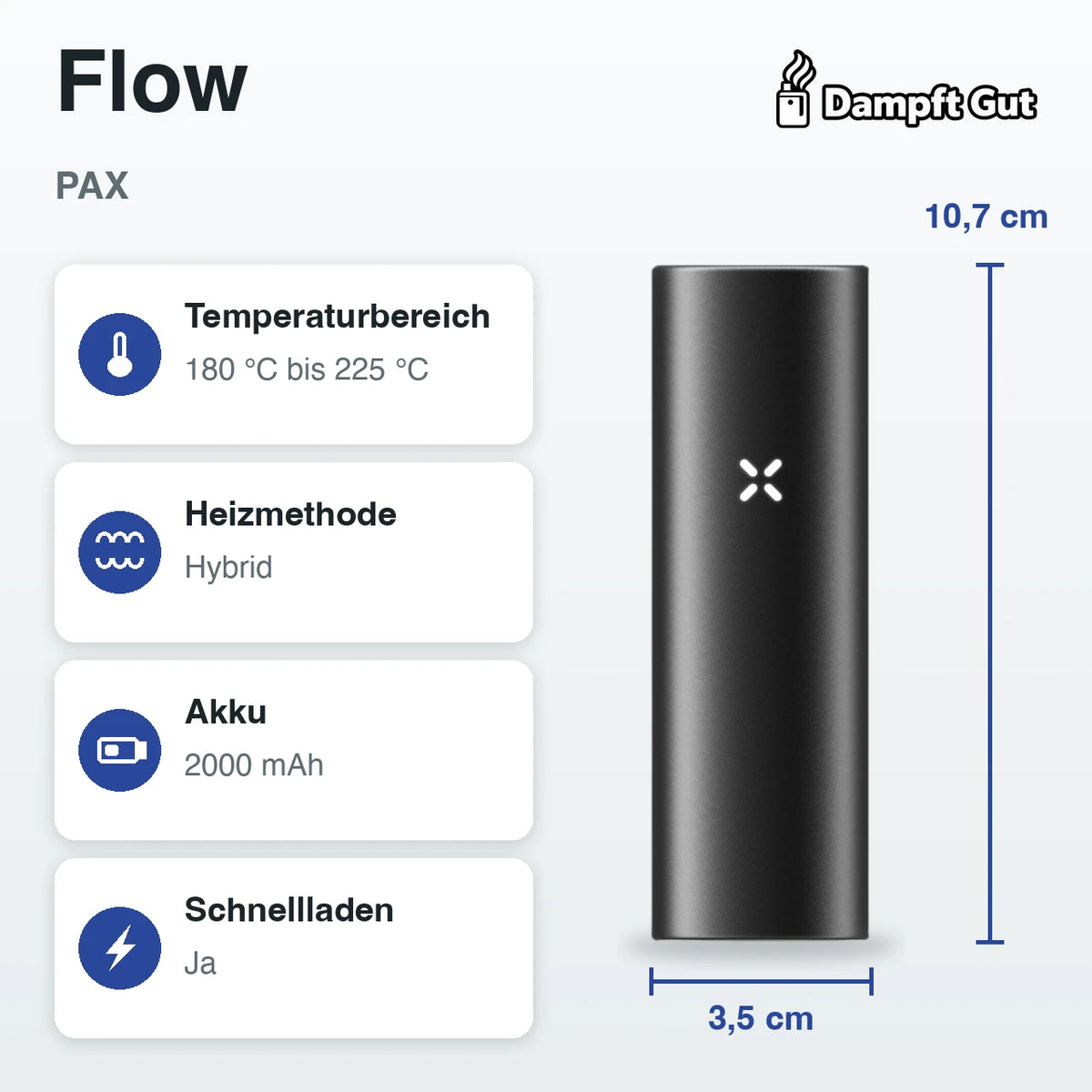 PAX PAX Flow Vaporizer – technische Daten auf einen Blick