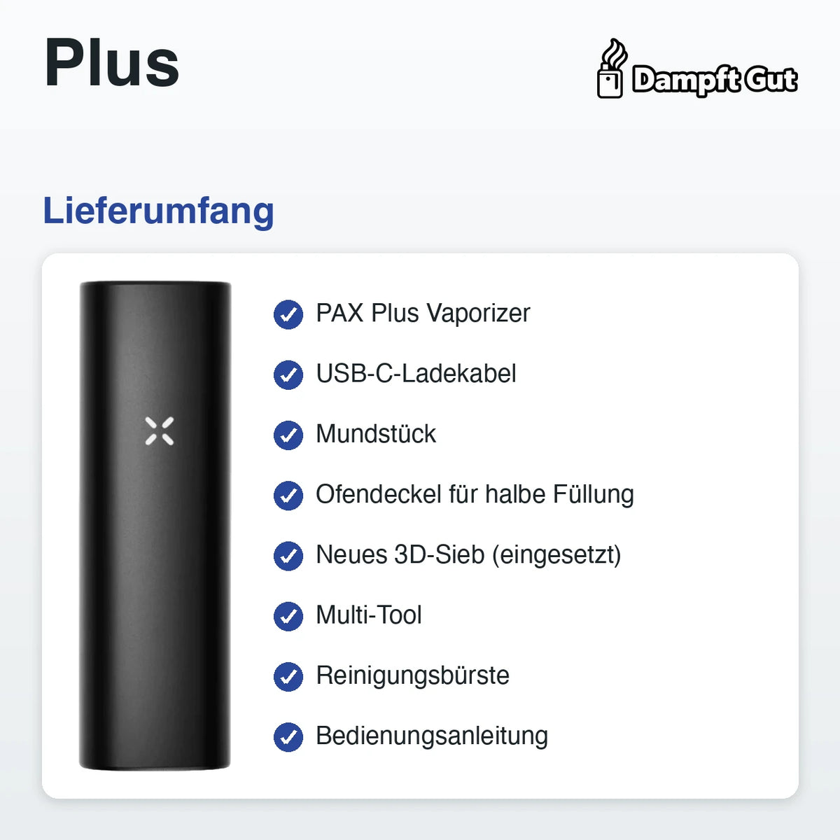 Plus Vaporizer – Lieferumfang