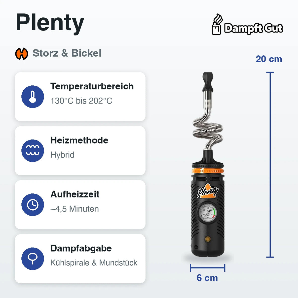 Storz & Bickel Plenty Vaporizer – technische Daten auf einen Blick