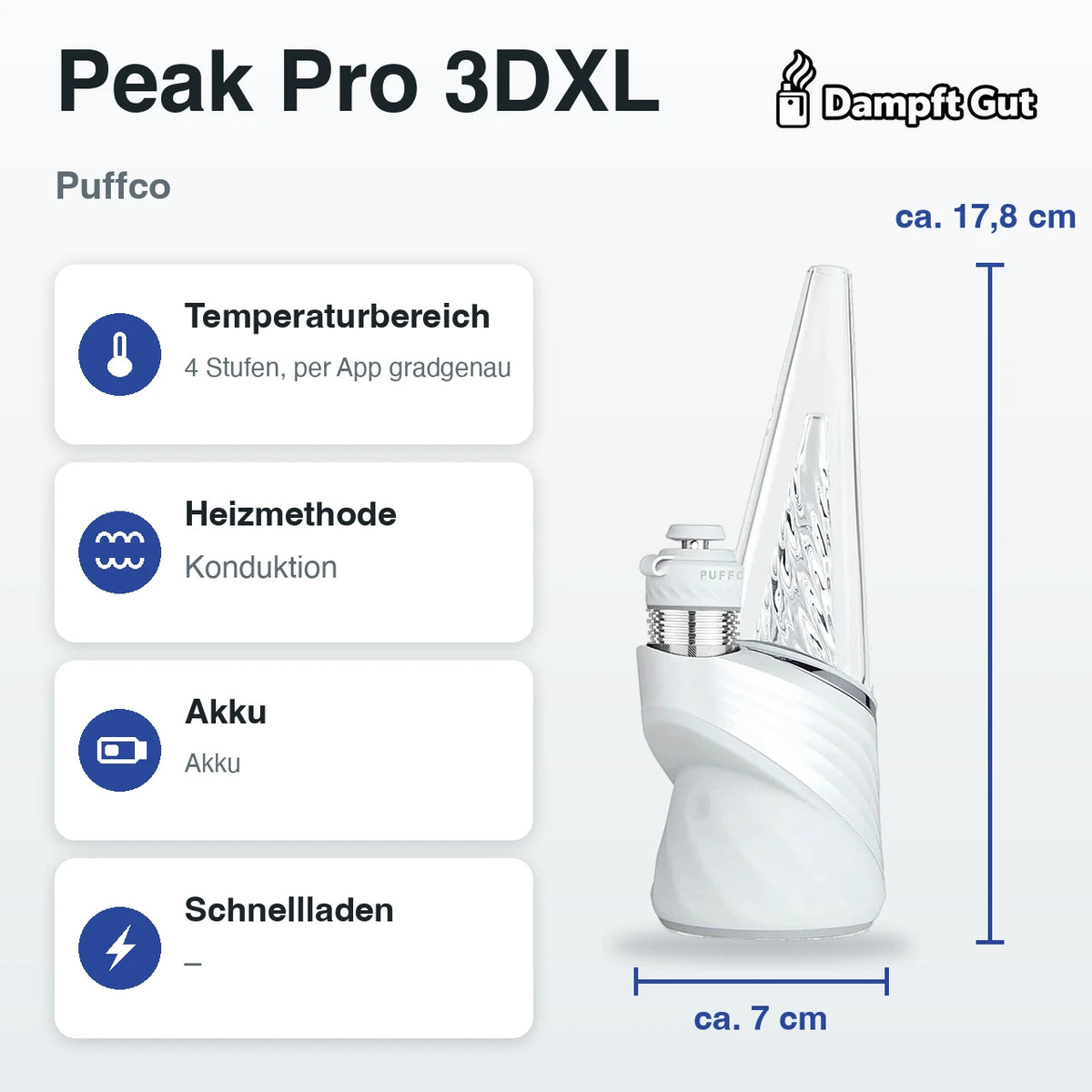 Puffco Puffco Peak Pro 3DXL Vaporizer – technische Daten auf einen Blick
