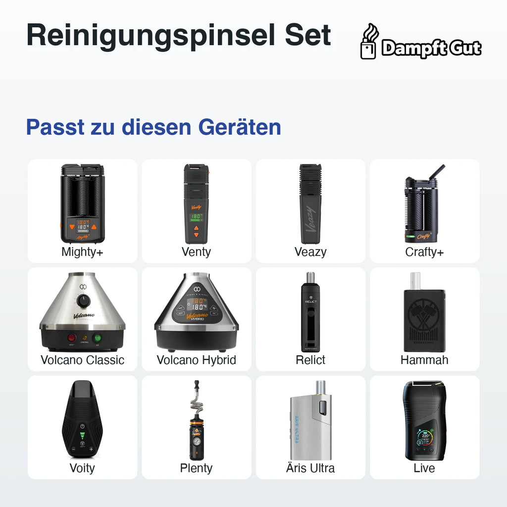 Reinigungspinsel Set – passt zu diesen Vaporizern