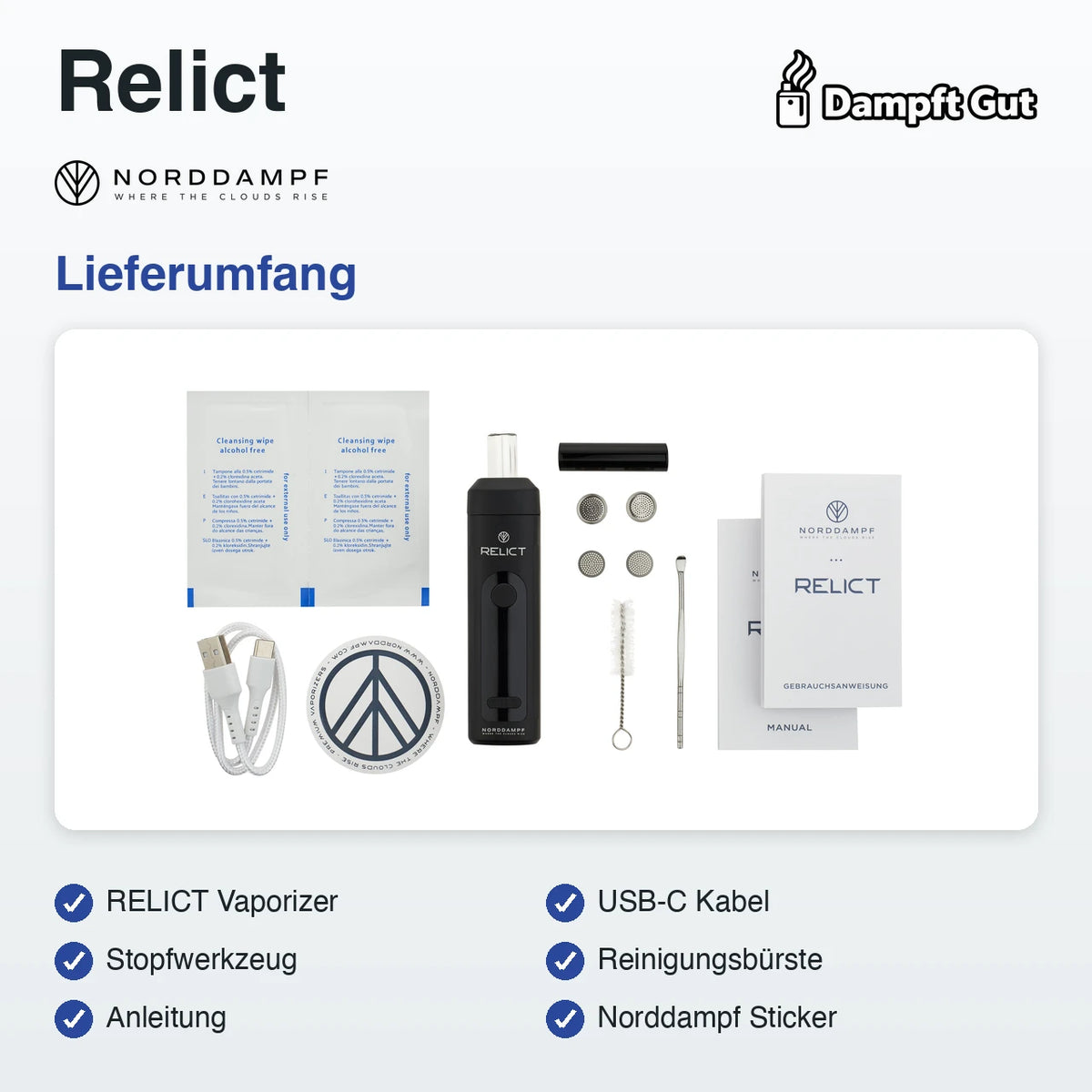 Norddampf Relict Vaporizer – Lieferumfang