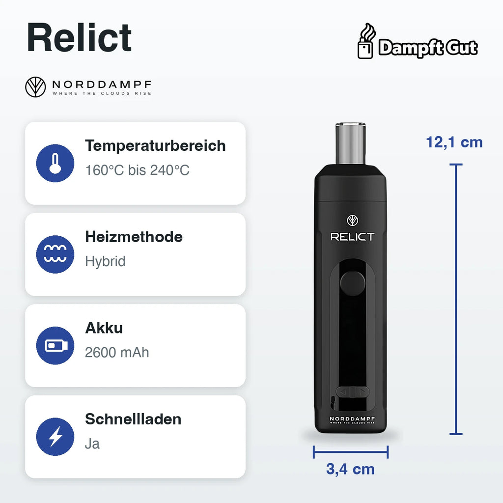 Norddampf Relict Vaporizer – technische Daten auf einen Blick
