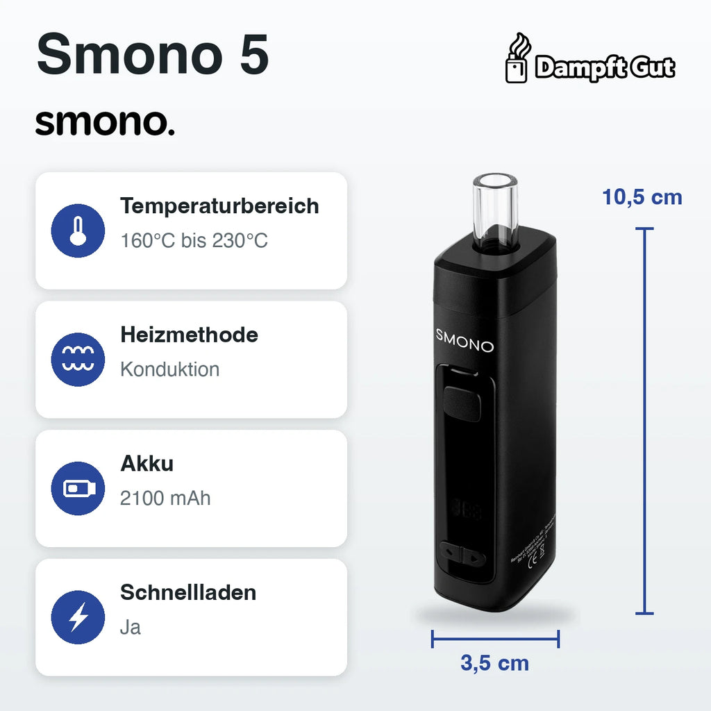 Smono Smono 5 Vaporizer – technische Daten auf einen Blick