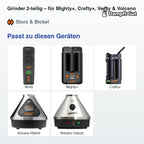 Storz & Bickel Grinder 2-teilig – für Mighty+, Crafty+, Venty & Volcano – passt zu diesen Vaporizern