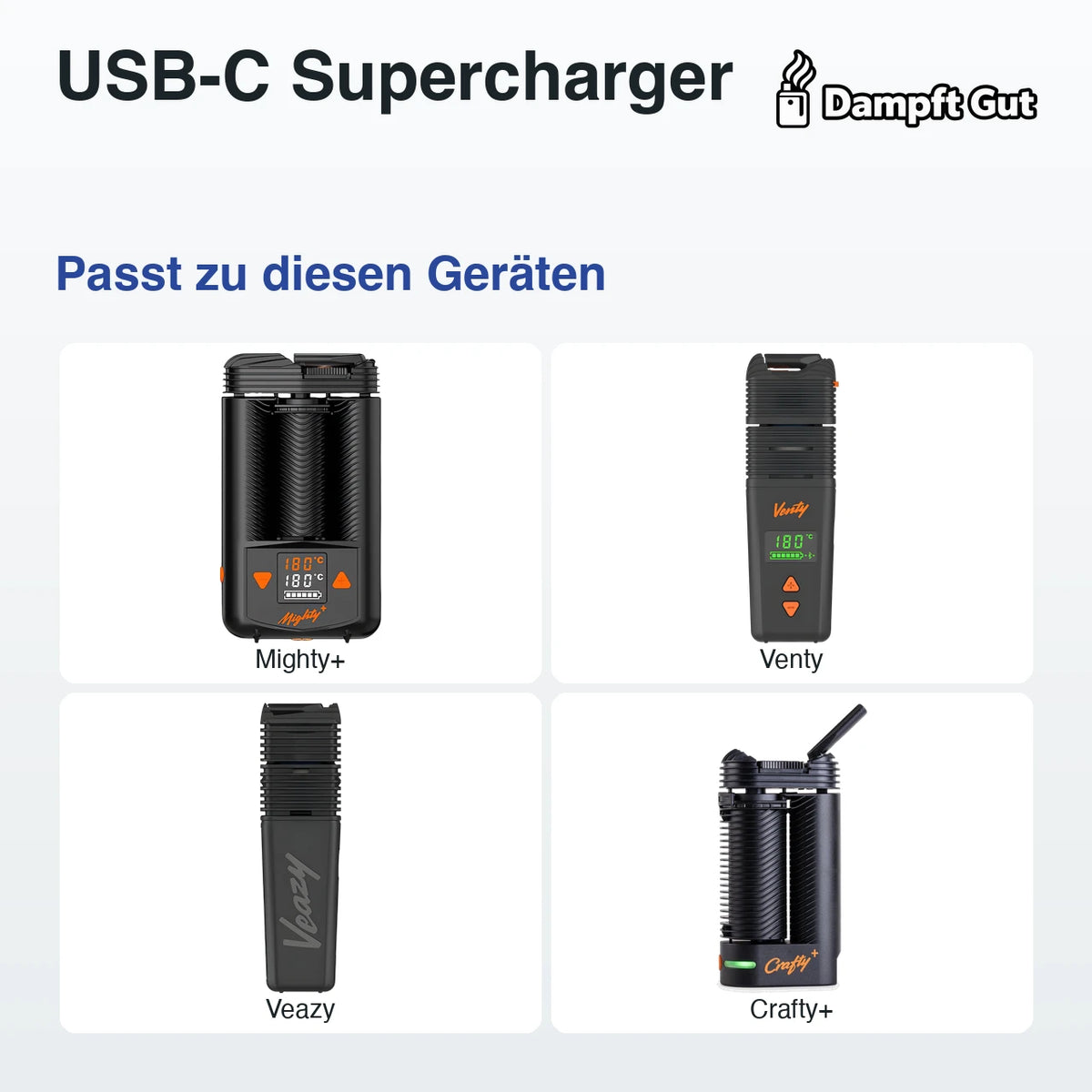 USB-C Supercharger – passt zu diesen Vaporizern