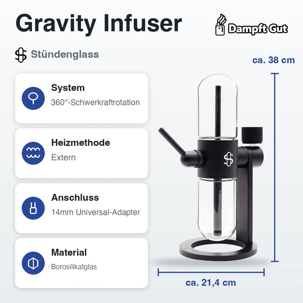 Stündenglass Stündenglass Gravity Infuser Gravity Infuser – technische Daten auf einen Blick