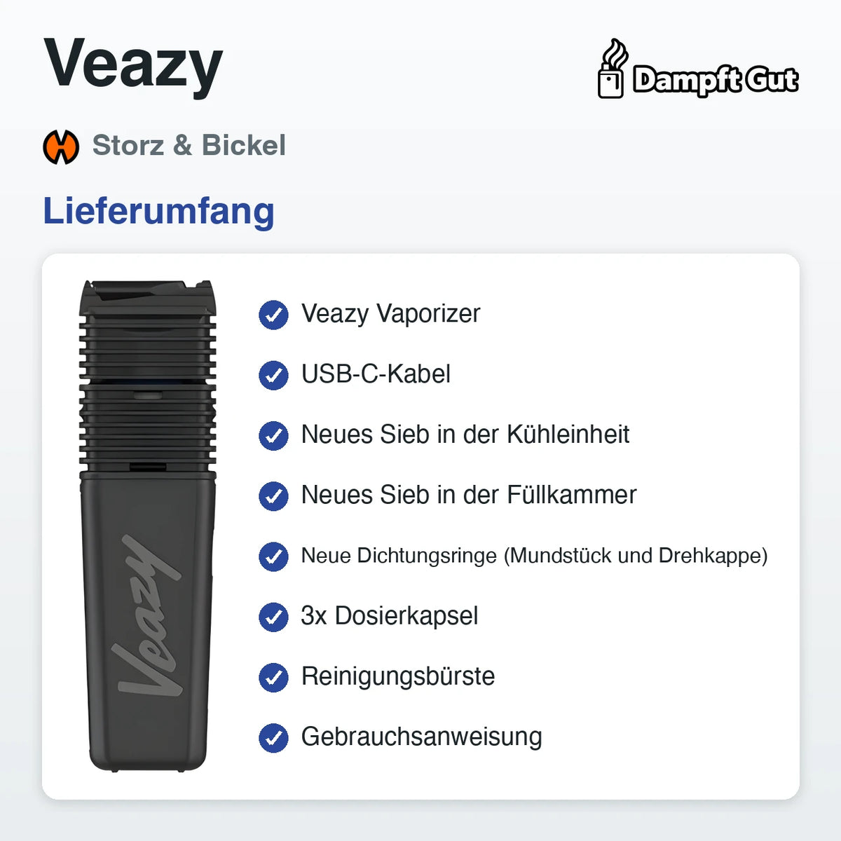 Storz & Bickel Veazy Vaporizer – Lieferumfang