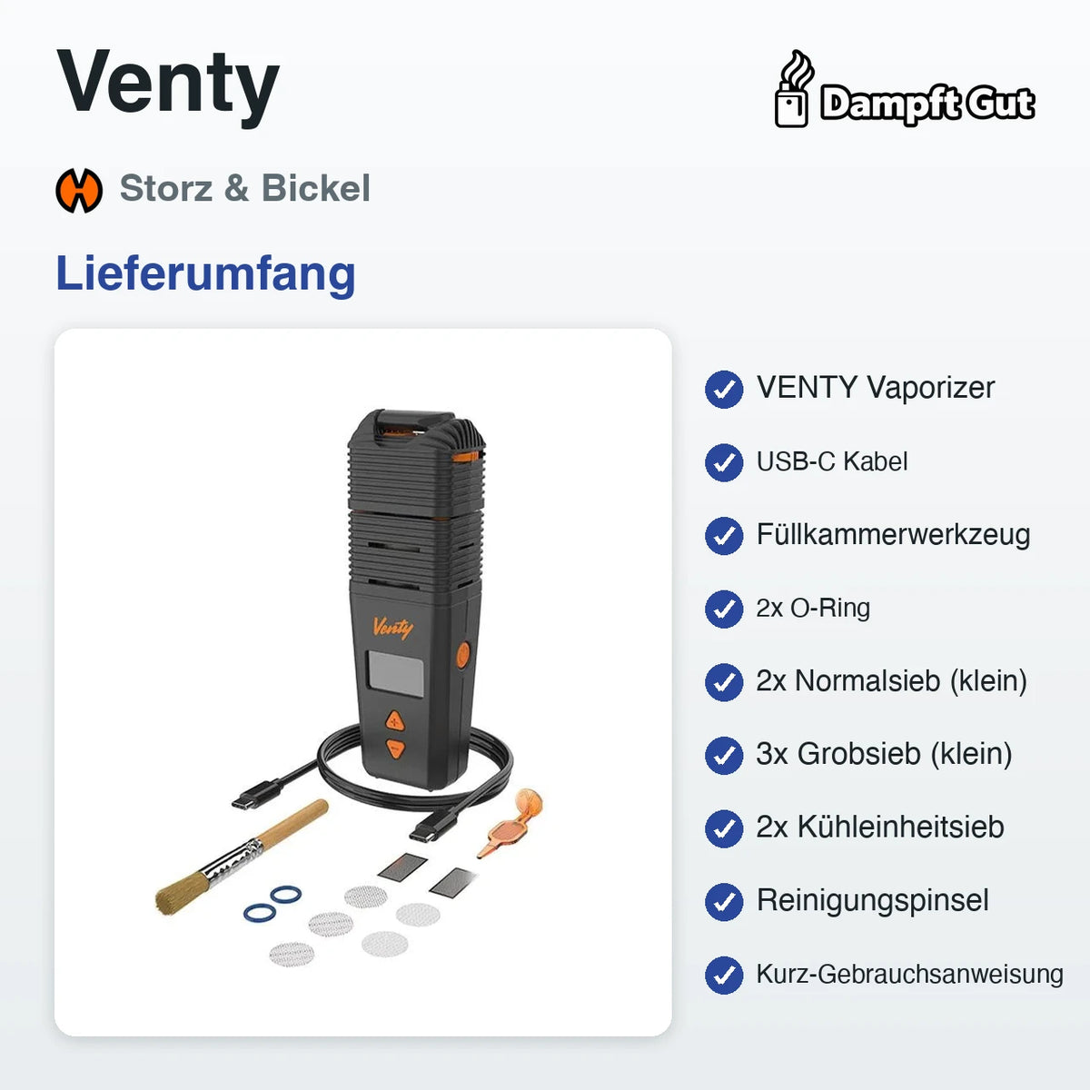 Storz & Bickel Venty Vaporizer – Lieferumfang