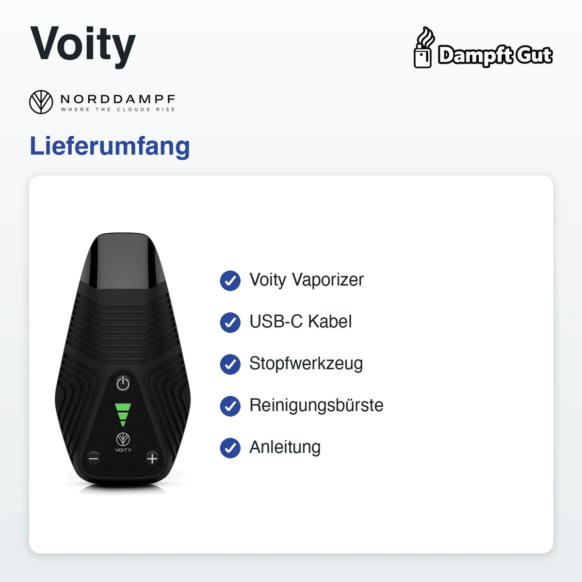 Norddampf Voity Vaporizer – Lieferumfang