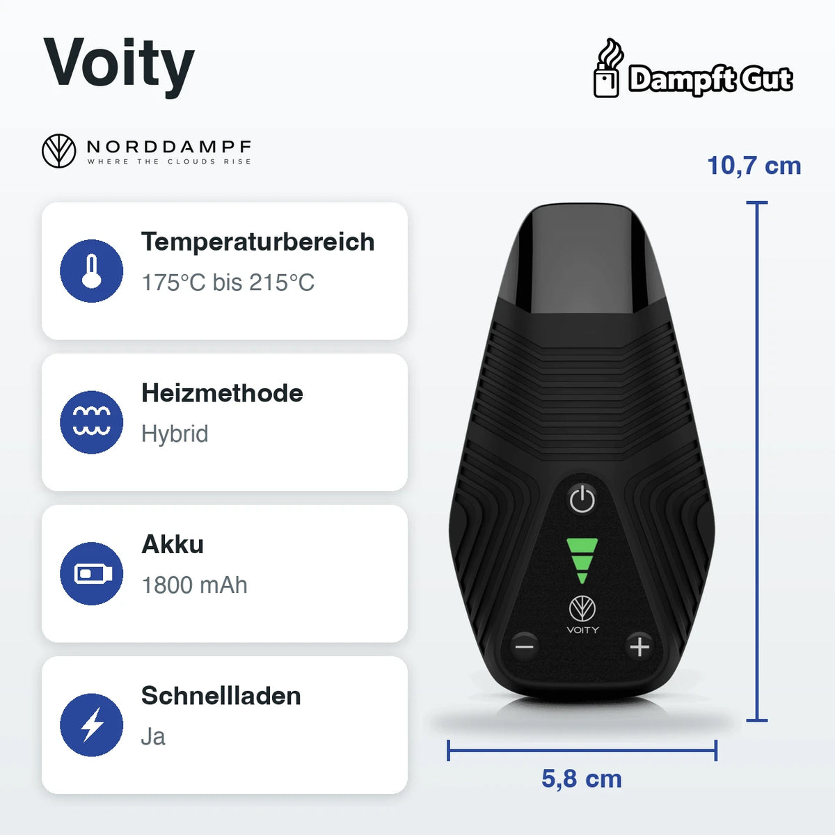 Norddampf Voity Vaporizer – technische Daten auf einen Blick