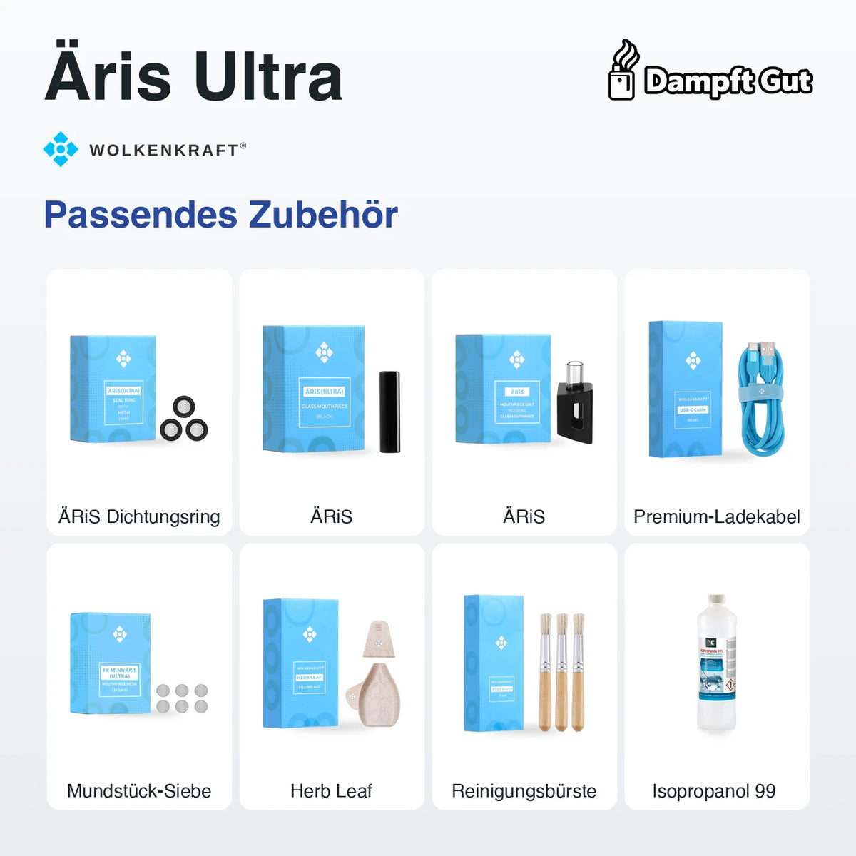Passendes Zubehör für den Wolkenkraft Äris Ultra Vaporizer