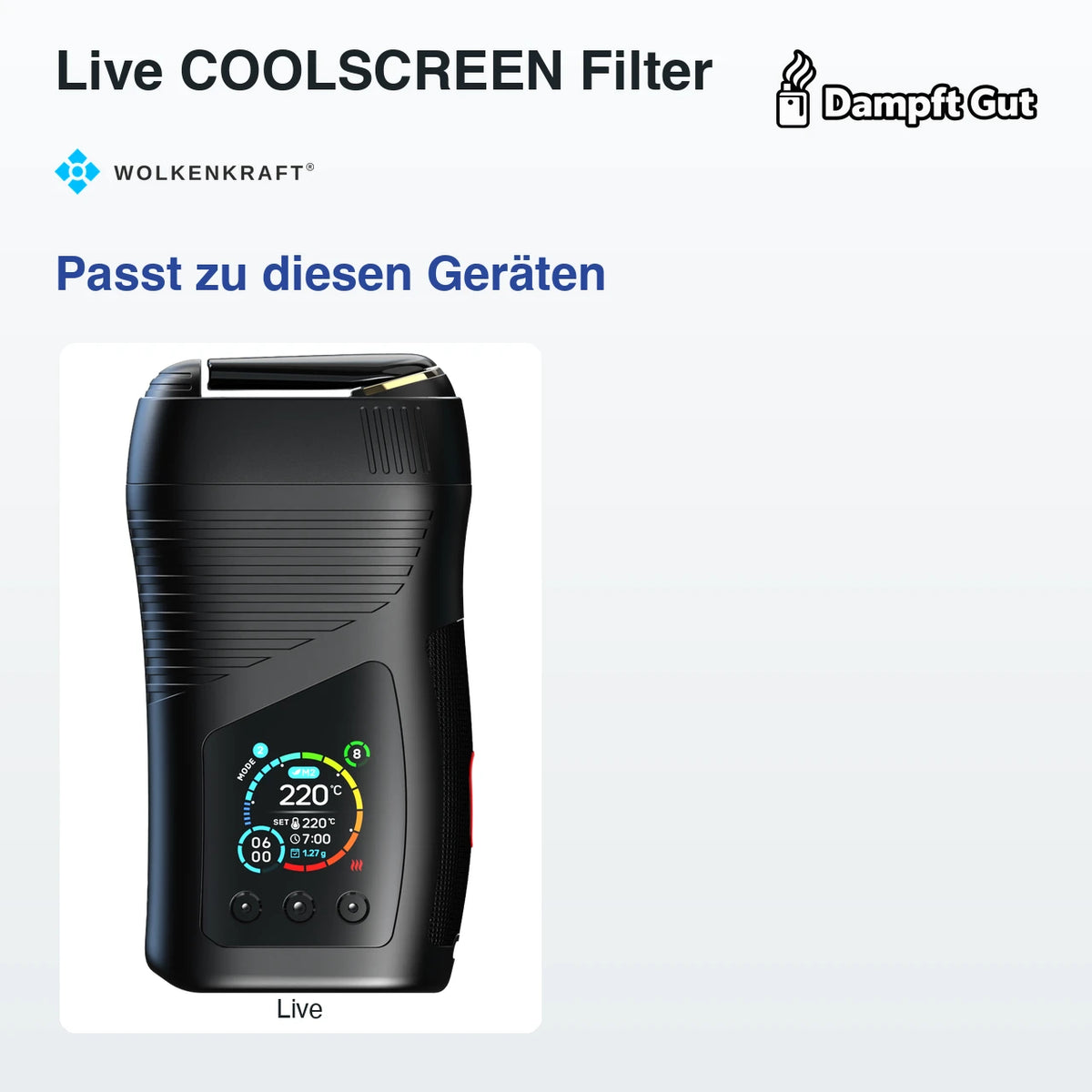 Live COOLSCREEN Filter – passt zu diesen Vaporizern
