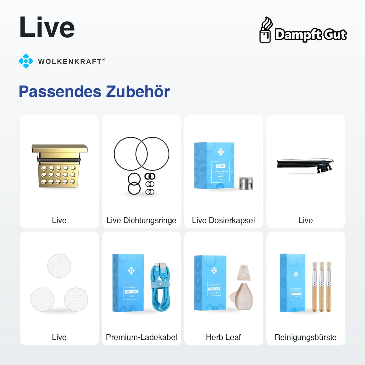 Passendes Zubehör für den Wolkenkraft Live Vaporizer