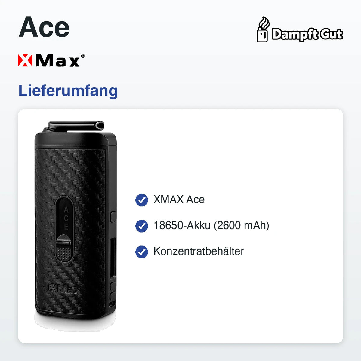 XMAX XMAX Ace Vaporizer – Lieferumfang